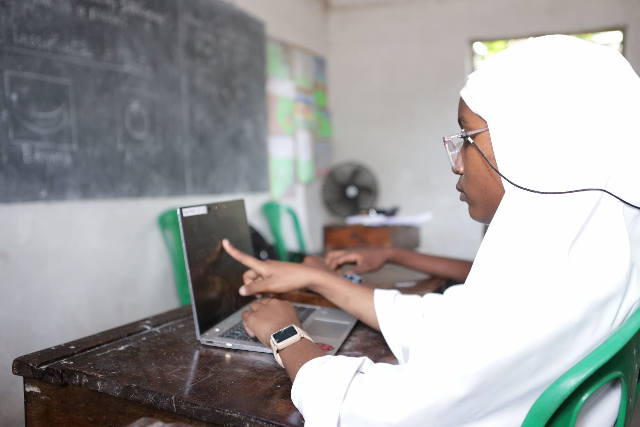 Student with a laptop